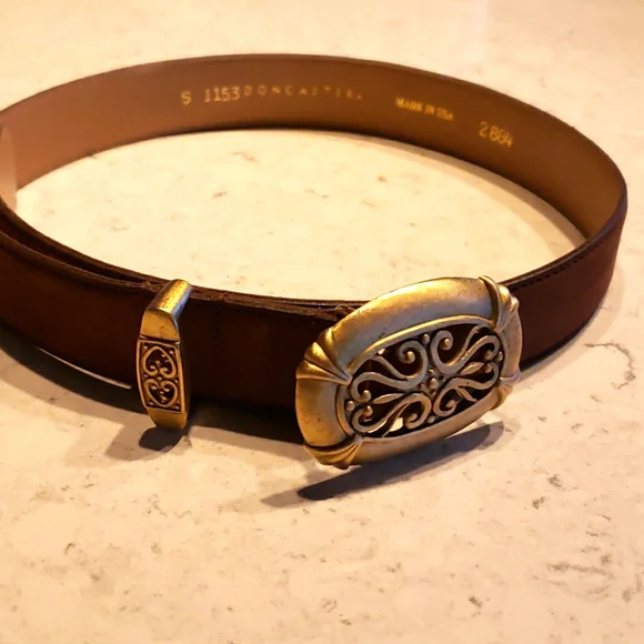 Doncaster Made In Italy Belt Size 6 Doncaster Brown Croc Embossed Italian Leather Belt Sz L 1-1  main image 3